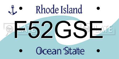F52GSE Rhode Island License Plate
