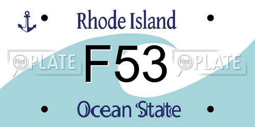 F53 Rhode Island License Plate