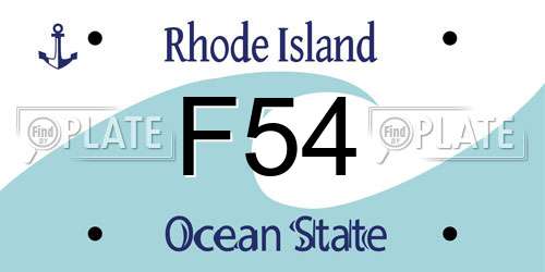 F54 Rhode Island License Plate