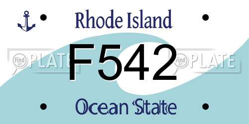 F542 Rhode Island License Plate