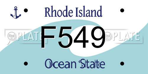 F549 Rhode Island License Plate