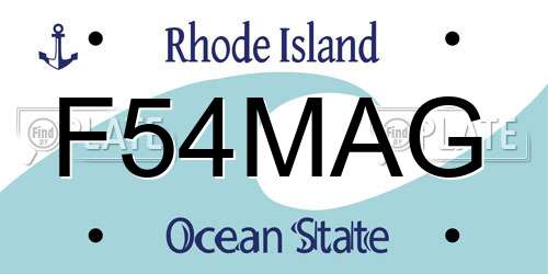F54MAG Rhode Island License Plate