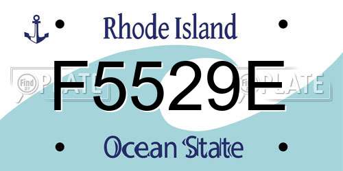 F5529E Rhode Island License Plate