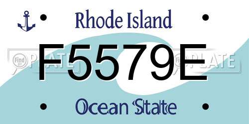 F5579E Rhode Island License Plate