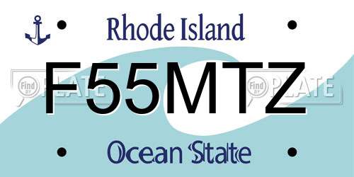 F55MTZ Rhode Island License Plate