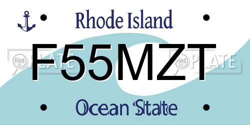 F55MZT Rhode Island License Plate