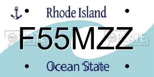 F55MZZ Rhode Island License Plate