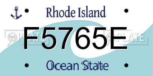 F5765E Rhode Island License Plate