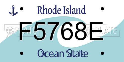 F5768E Rhode Island License Plate