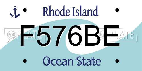 F576BE Rhode Island License Plate
