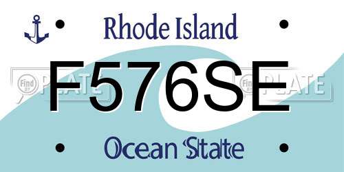 F576SE Rhode Island License Plate