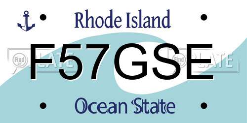 F57GSE Rhode Island License Plate