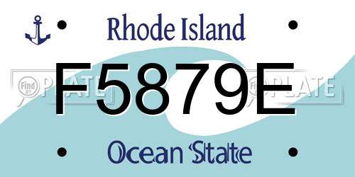F5879E Rhode Island License Plate
