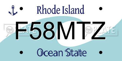 F58MTZ Rhode Island License Plate