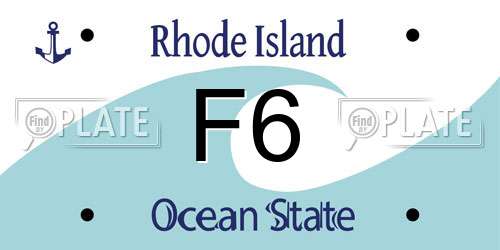 F6 Rhode Island License Plate