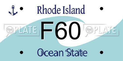 F60 Rhode Island License Plate