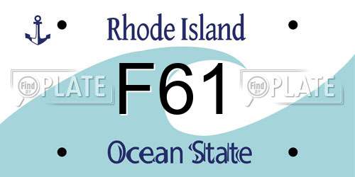 F61 Rhode Island License Plate