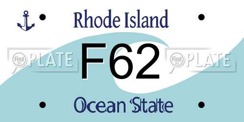 F62 Rhode Island License Plate