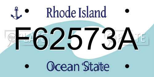 F62573A Rhode Island License Plate
