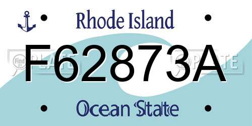 F62873A Rhode Island License Plate