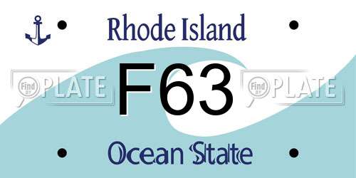 F63 Rhode Island License Plate