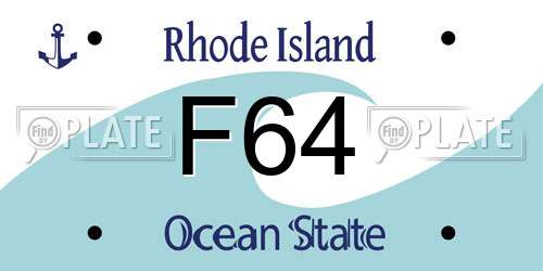 F64 Rhode Island License Plate