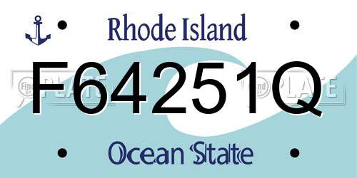 F64251Q Rhode Island License Plate