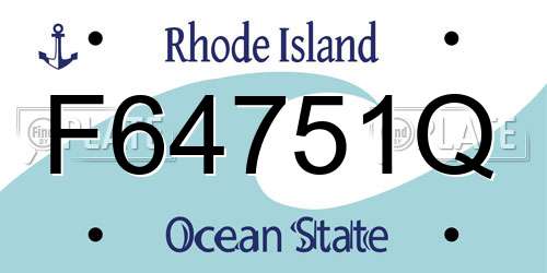 F64751Q Rhode Island License Plate
