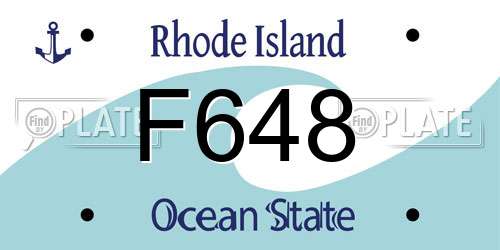 F648 Rhode Island License Plate