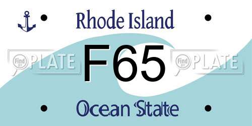 F65 Rhode Island License Plate