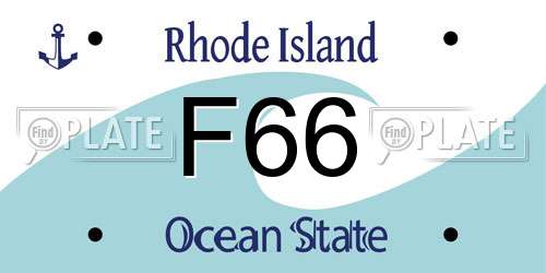 F66 Rhode Island License Plate