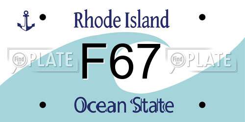F67 Rhode Island License Plate