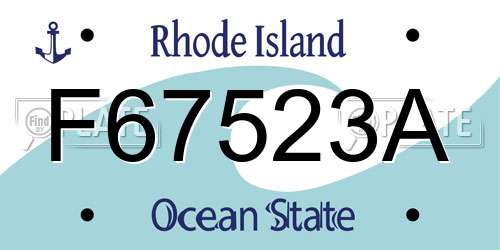 F67523A Rhode Island License Plate