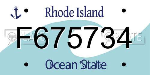 F675734 Rhode Island License Plate