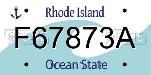 F67873A Rhode Island License Plate