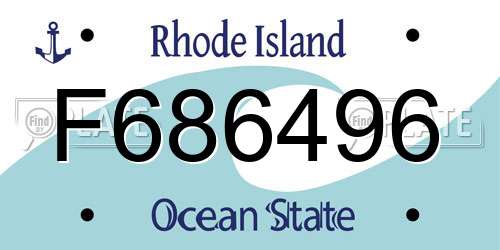 F686496 Rhode Island License Plate