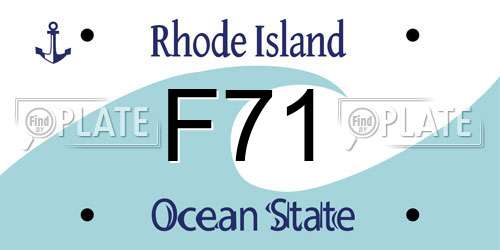F71 Rhode Island License Plate