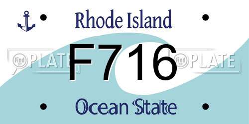 F716 Rhode Island License Plate
