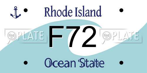 F72 Rhode Island License Plate