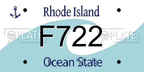 F722 Rhode Island License Plate