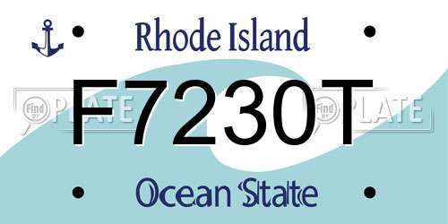 F7230T Rhode Island License Plate