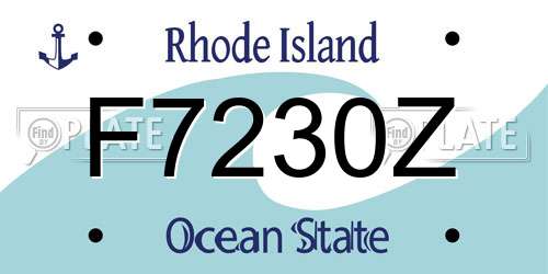 F7230Z Rhode Island License Plate