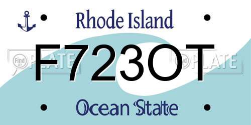 F723OT Rhode Island License Plate
