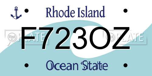 F723OZ Rhode Island License Plate