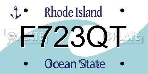 F723QT Rhode Island License Plate