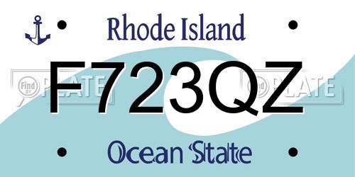 F723QZ Rhode Island License Plate