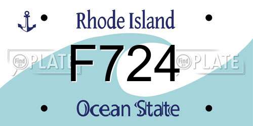 F724 Rhode Island License Plate