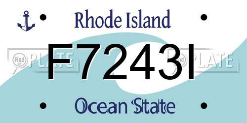 F7243I Rhode Island License Plate