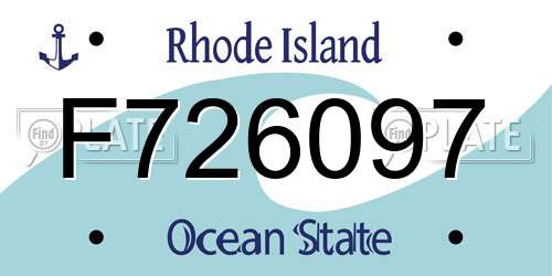 F726097 Rhode Island License Plate