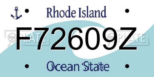 F72609Z Rhode Island License Plate